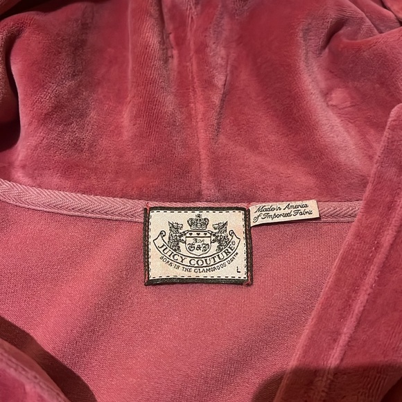 Juicy Couture | Tracksuit Jacket / Top | Y2K | Size Large | Velour Pink - Picture 3 of 4